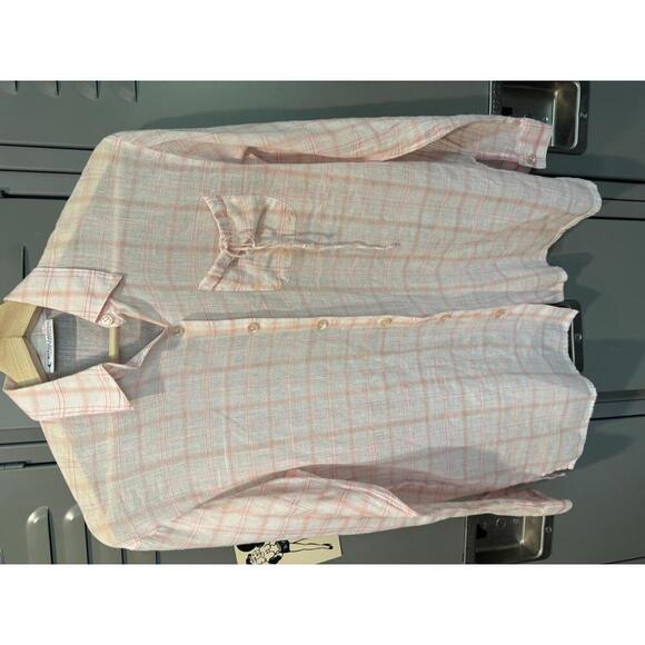 Marsh Landing Petites Pink Checkered Cotton Shirt Size PS - Picture 1 of 6
